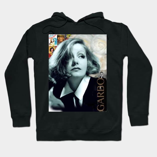 Greta Garbo Collage Portrait Hoodie by Dez53